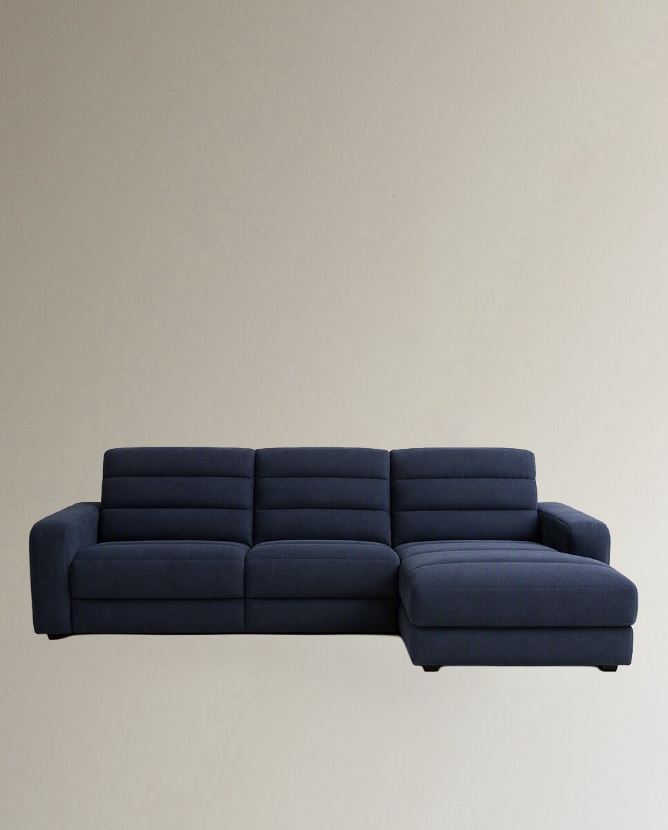 Imagen 0 de Sofá de 5 plazas con chaiselogue derecha Reno Azul