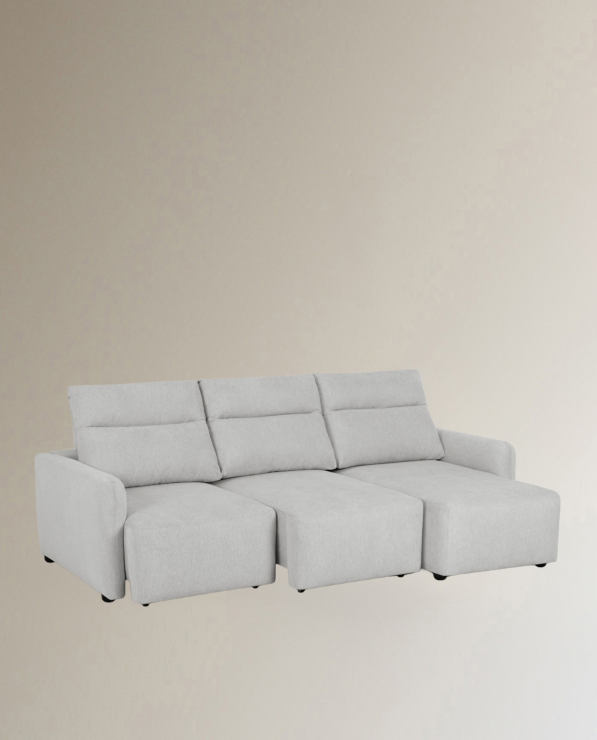 Imagen 3 de Sofá tapizado de 3 plazas con chaiselongue Neo - Gris Gris