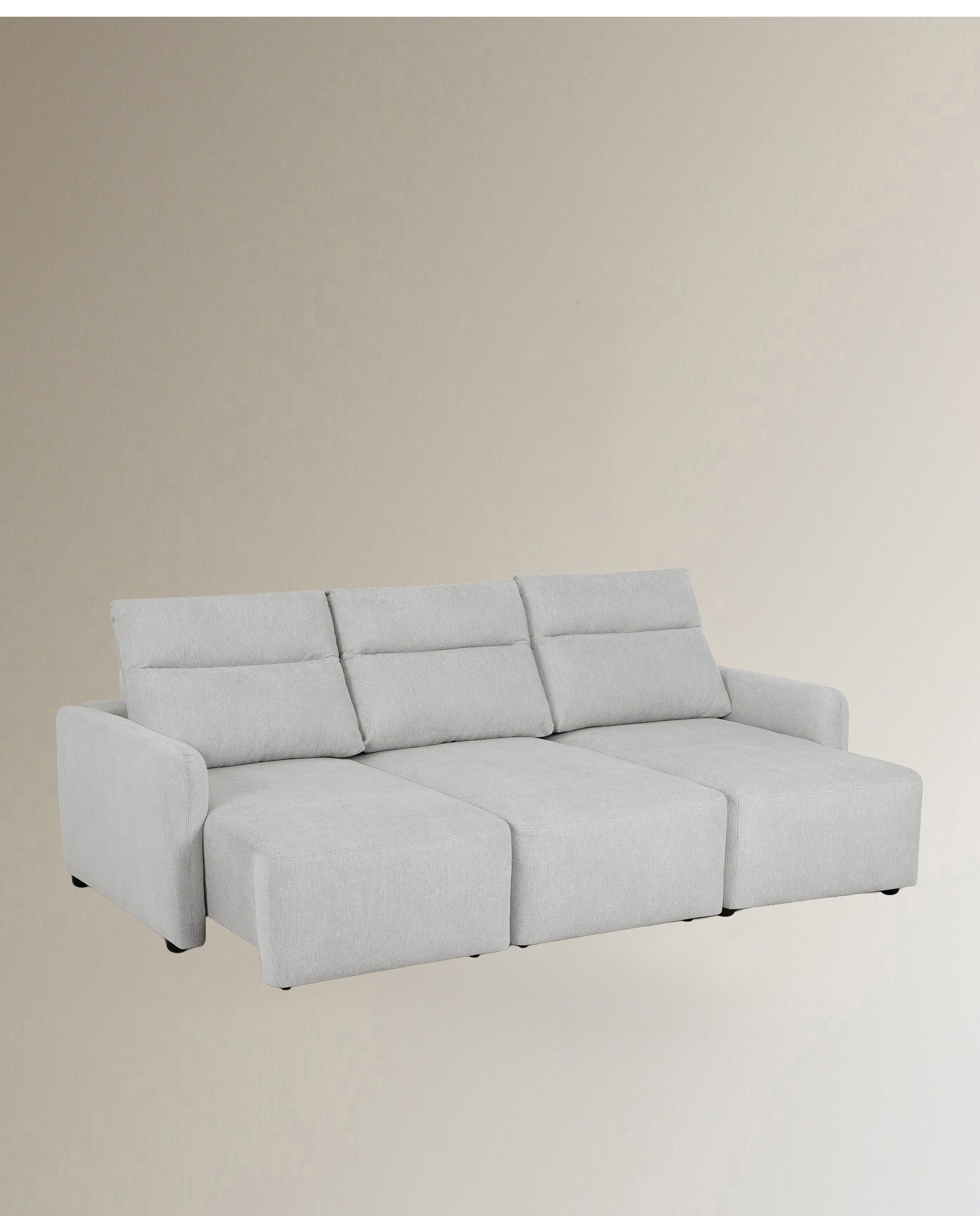 Imagen 4 de Sofá tapizado de 3 plazas con chaiselongue Neo - Gris Gris