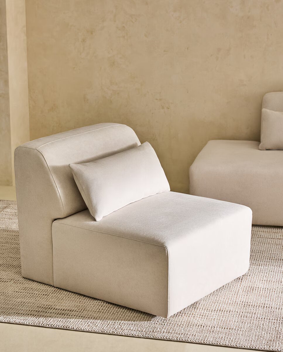 Sofá Modular com Chaise Longue à Esquerda Copenhaga Cru 5
