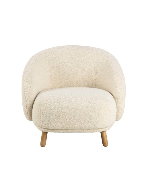 Butaca tapizada en tejido bouclé Alba - Crema Crema-2