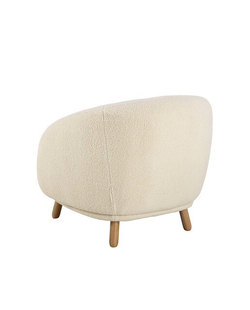 Butaca tapizada en tejido bouclé Alba - Crema Crema-3
