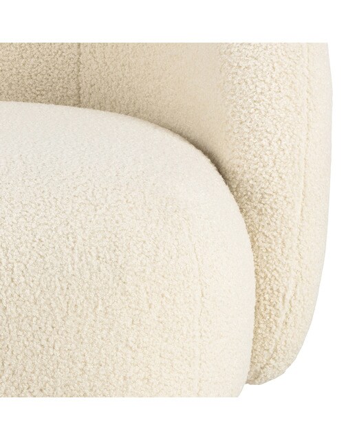 Butaca tapizada en tejido bouclé Alba - Crema Crema-4