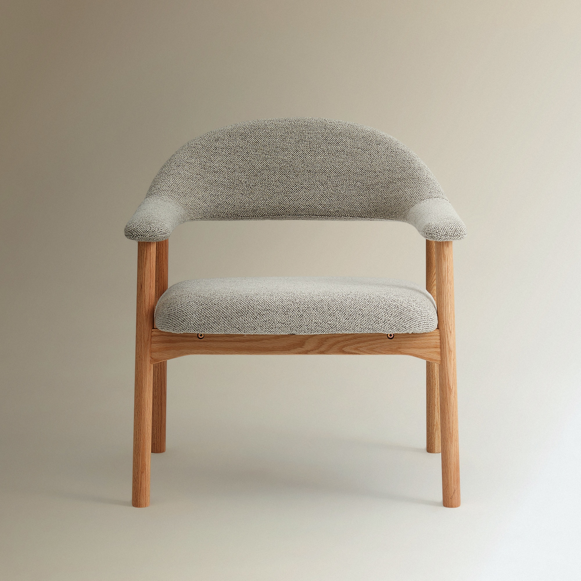 Poltrona em Tecido Bouclé Hugge Bege-3