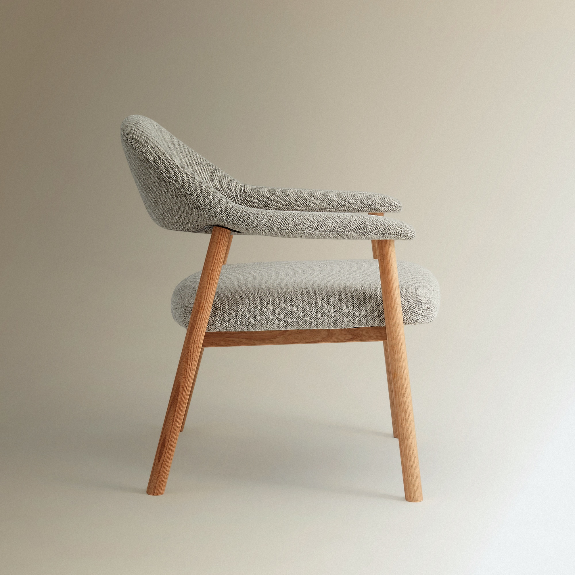 Poltrona em Tecido Bouclé Hugge Bege-4