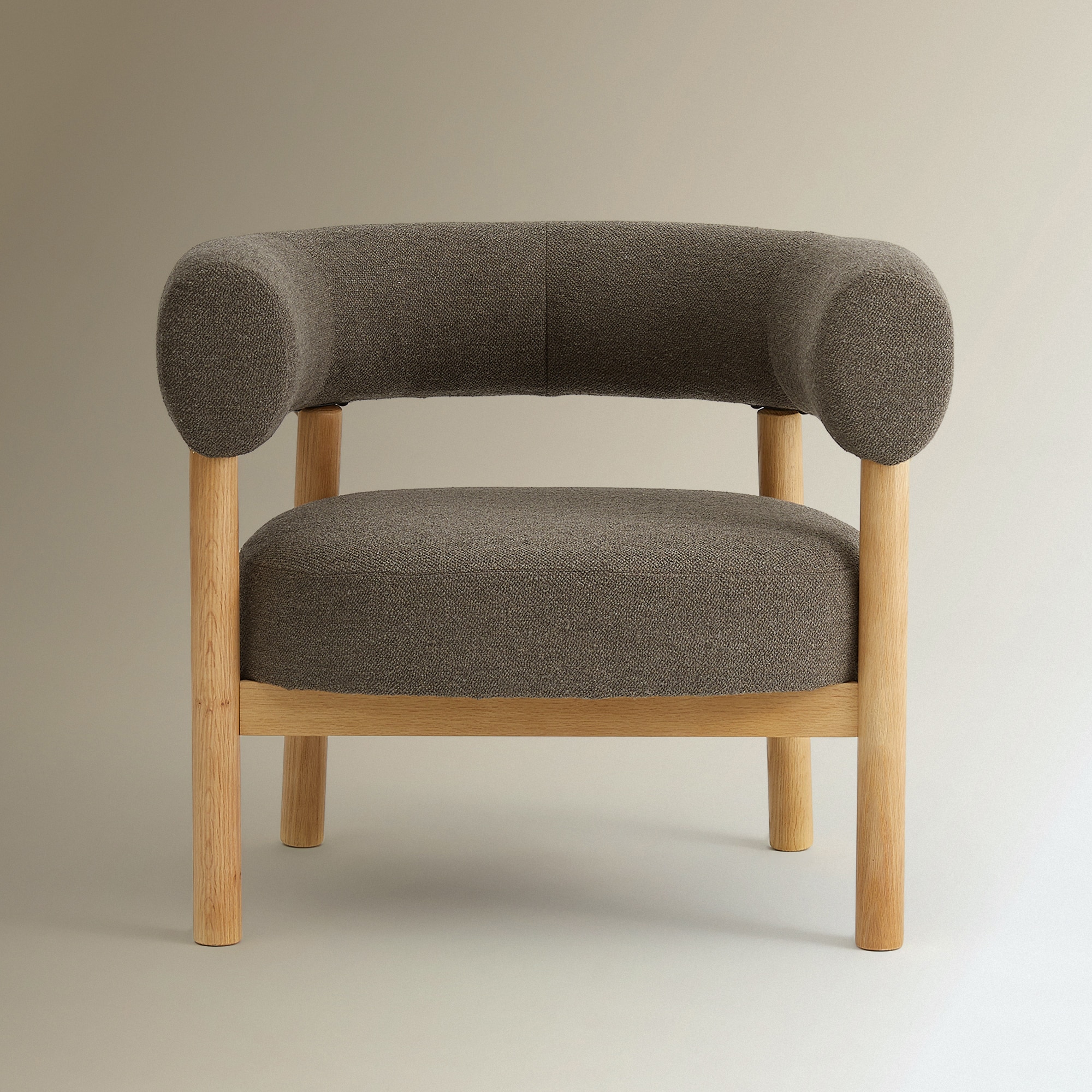 Poltrona em Tecido Bouclé Nordic Castanho-3