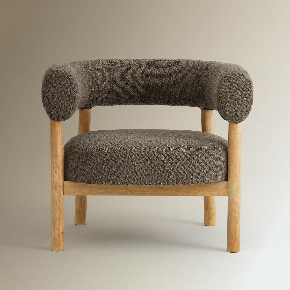 Poltrona em Tecido Bouclé Nordic Castanho-3