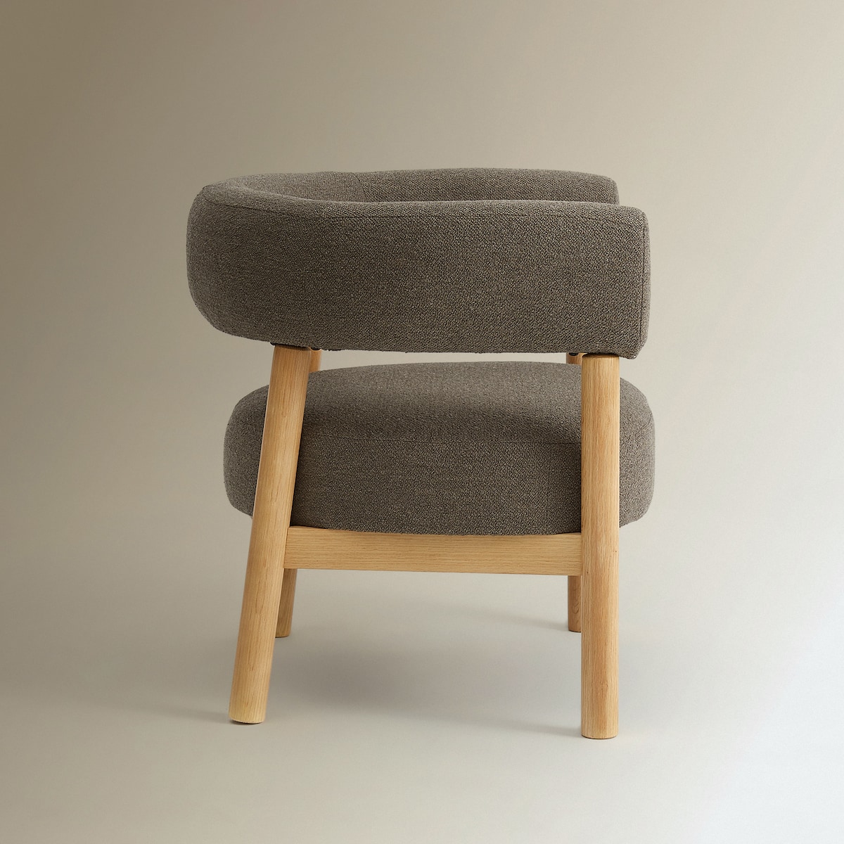 Poltrona em Tecido Bouclé Nordic Castanho-4