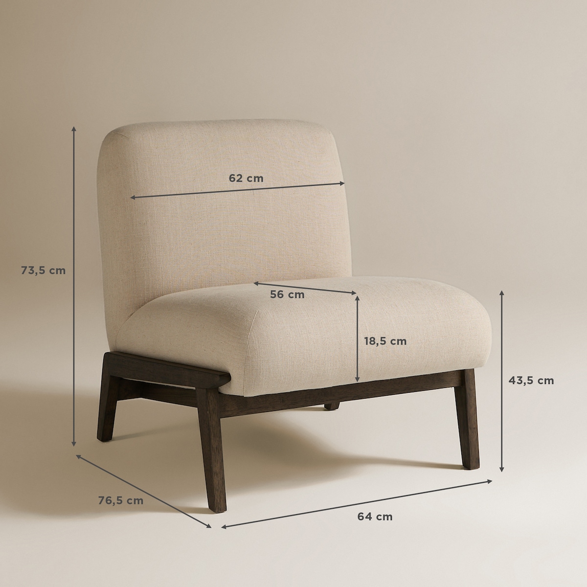 Poltrona Estofada em Linho Wells Natural-7