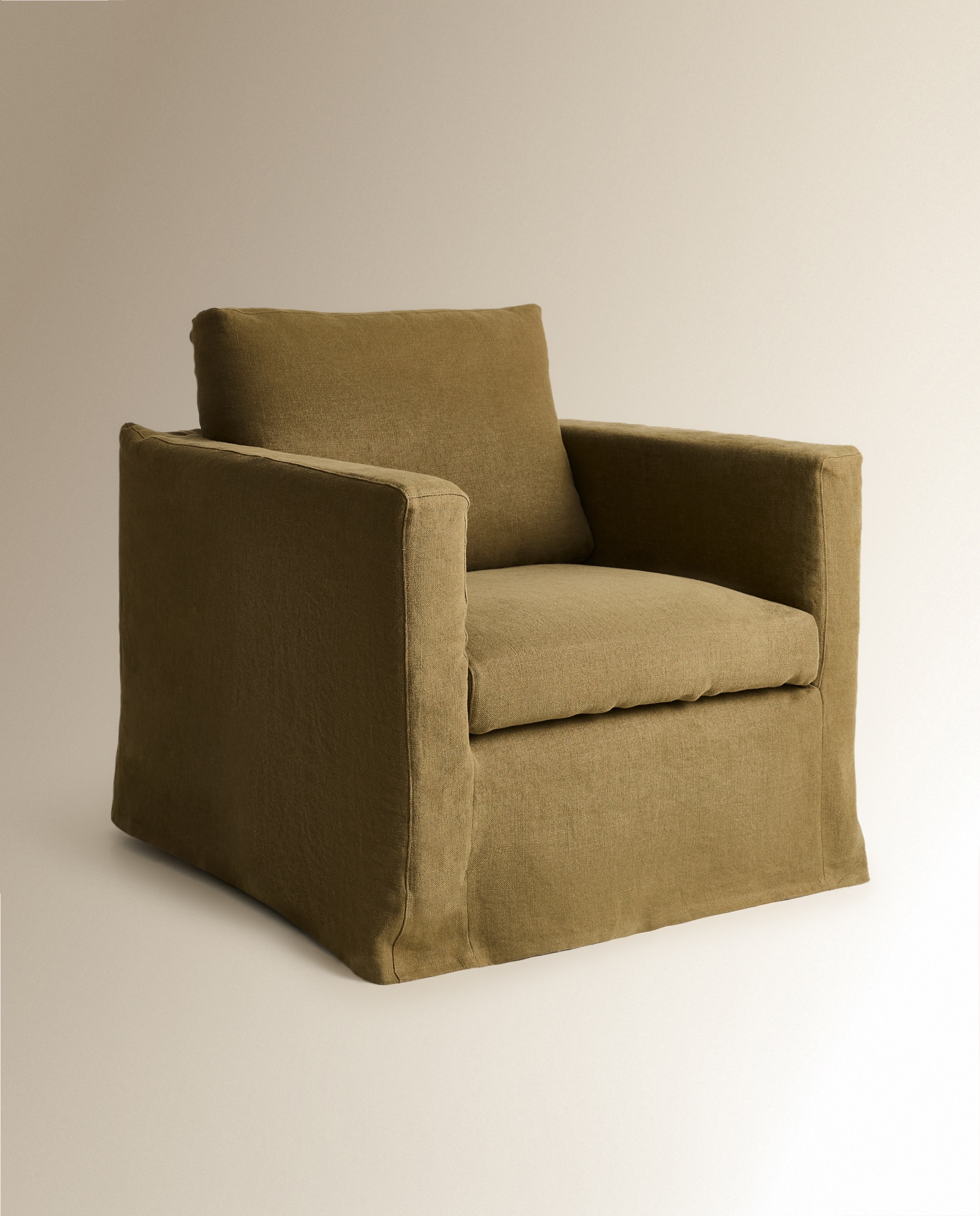 Sillón desenfundable de lino Ibiza El Corte Inglés - Verde Oliva Verde Oliva-2
