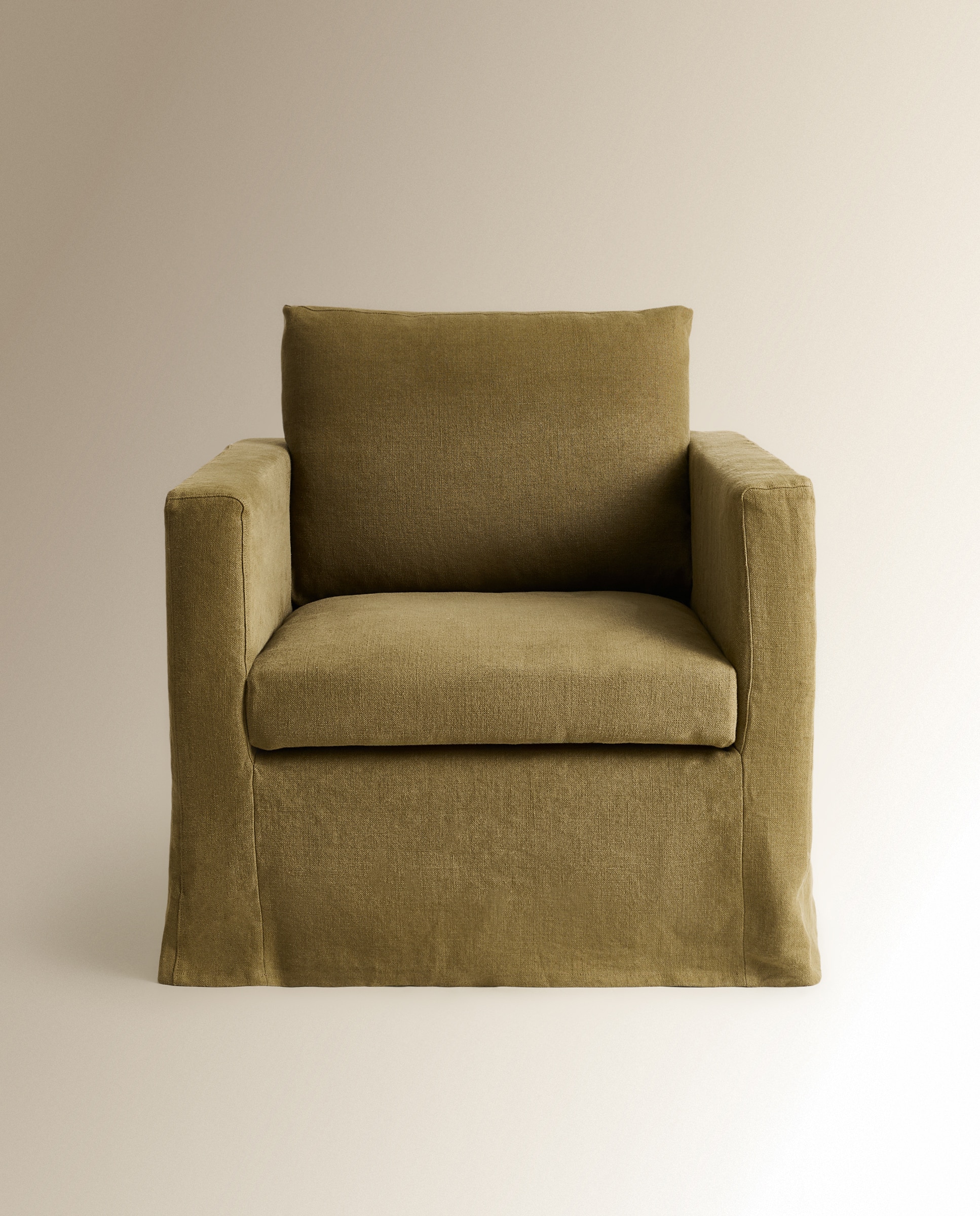Sillón desenfundable de lino Ibiza El Corte Inglés - Verde Oliva Verde Oliva-3