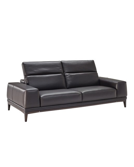 Sofá de piel de 3 plazas Borghese Natuzzi Italia - Marrón oscuro Marrón oscuro-3