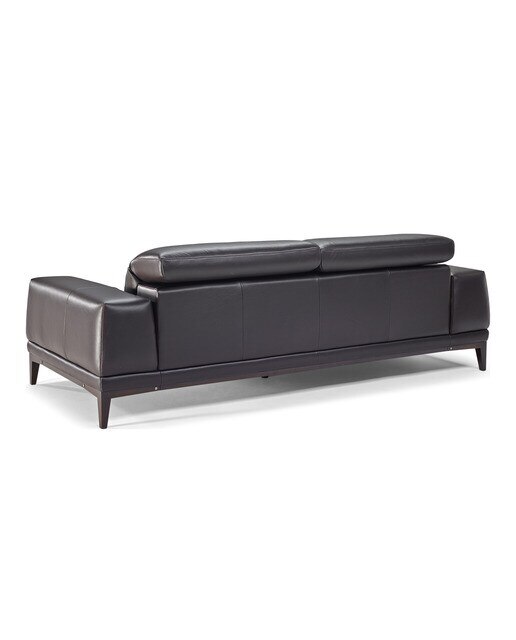 Sofá de piel de 3 plazas Borghese Natuzzi Italia - Marrón oscuro Marrón oscuro-5