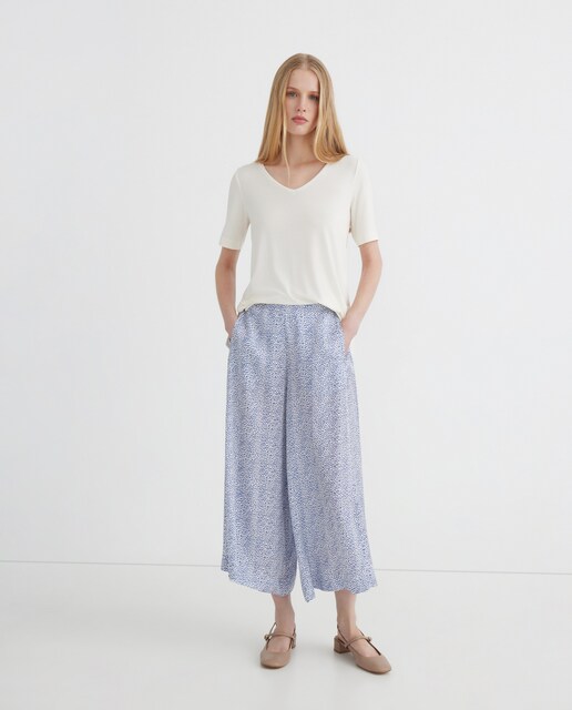 Imagem 0 de Calças Evasé com Elástico na Cintura