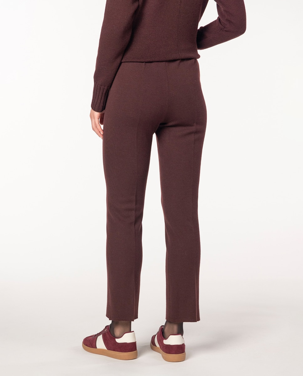 Calças de Malha pelo Tornozelo Grená-2