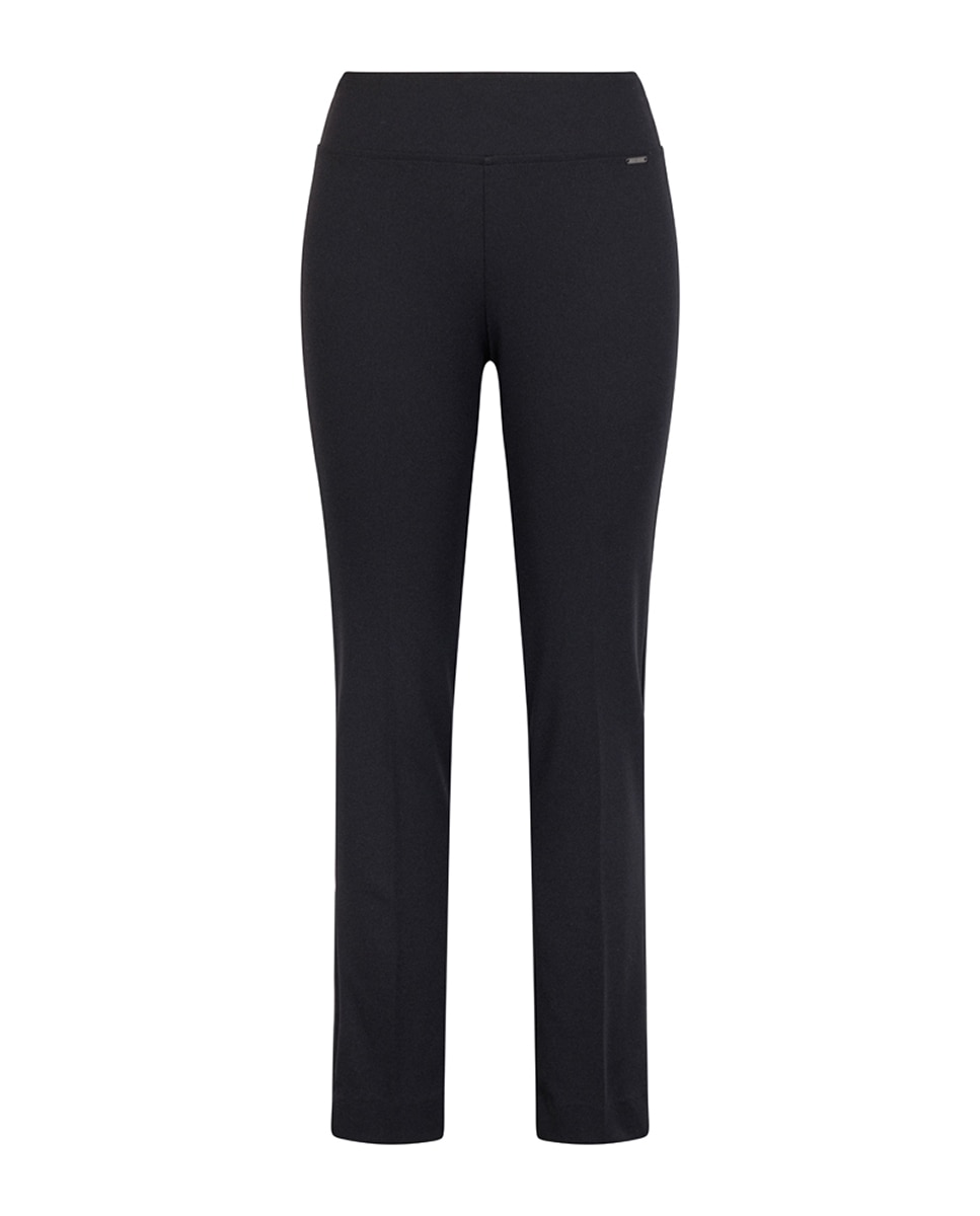 Calças Skinny de Crepe Duplo Elástico Preto-5