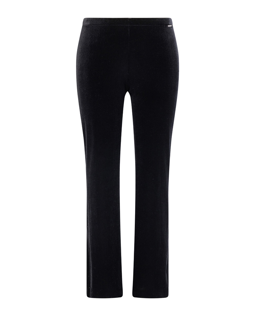 Calças de Veludo com Cós Elástico Preto-5