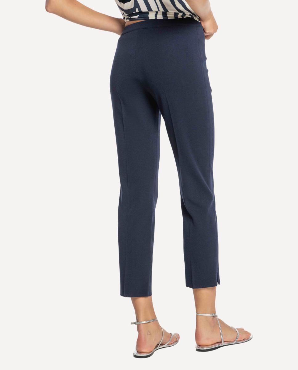 Pantalón de mujer de punto corte pitillo - Naulover - Azul marino Azul marino-2