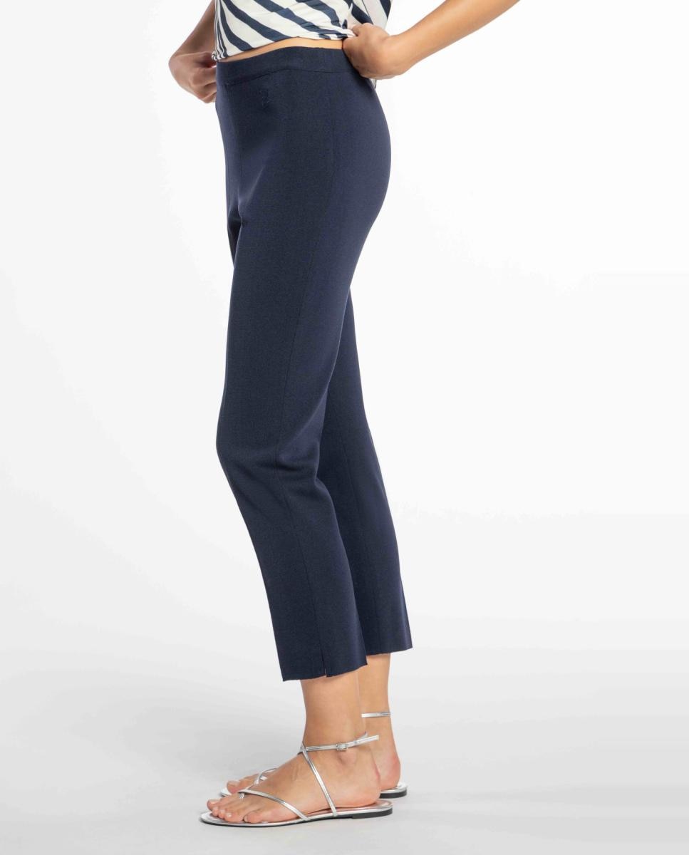 Pantalón de mujer de punto corte pitillo - Naulover - Azul marino Azul marino-3