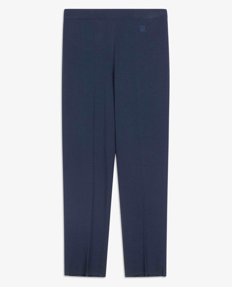 Pantalón de mujer de punto corte pitillo - Naulover - Azul marino Azul marino-5