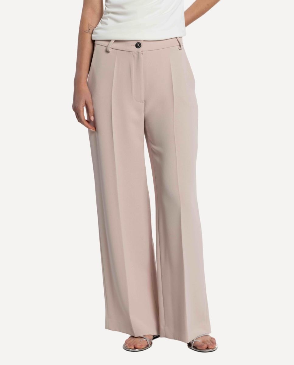 Naulover - Pantalón de mujer de doble crepé fluido.