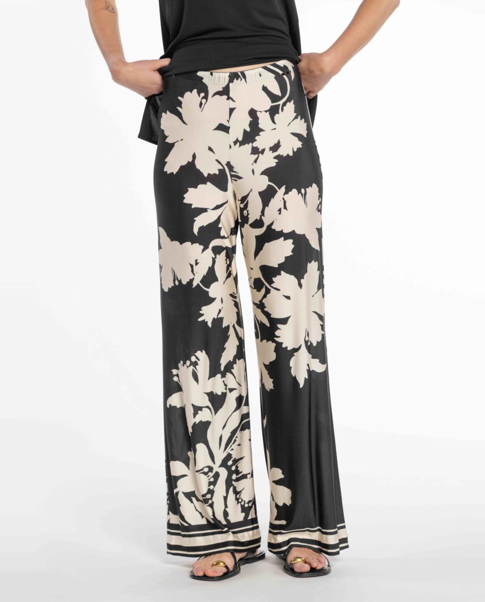 Naulover - Pantalón de mujer de punto circular estampado.