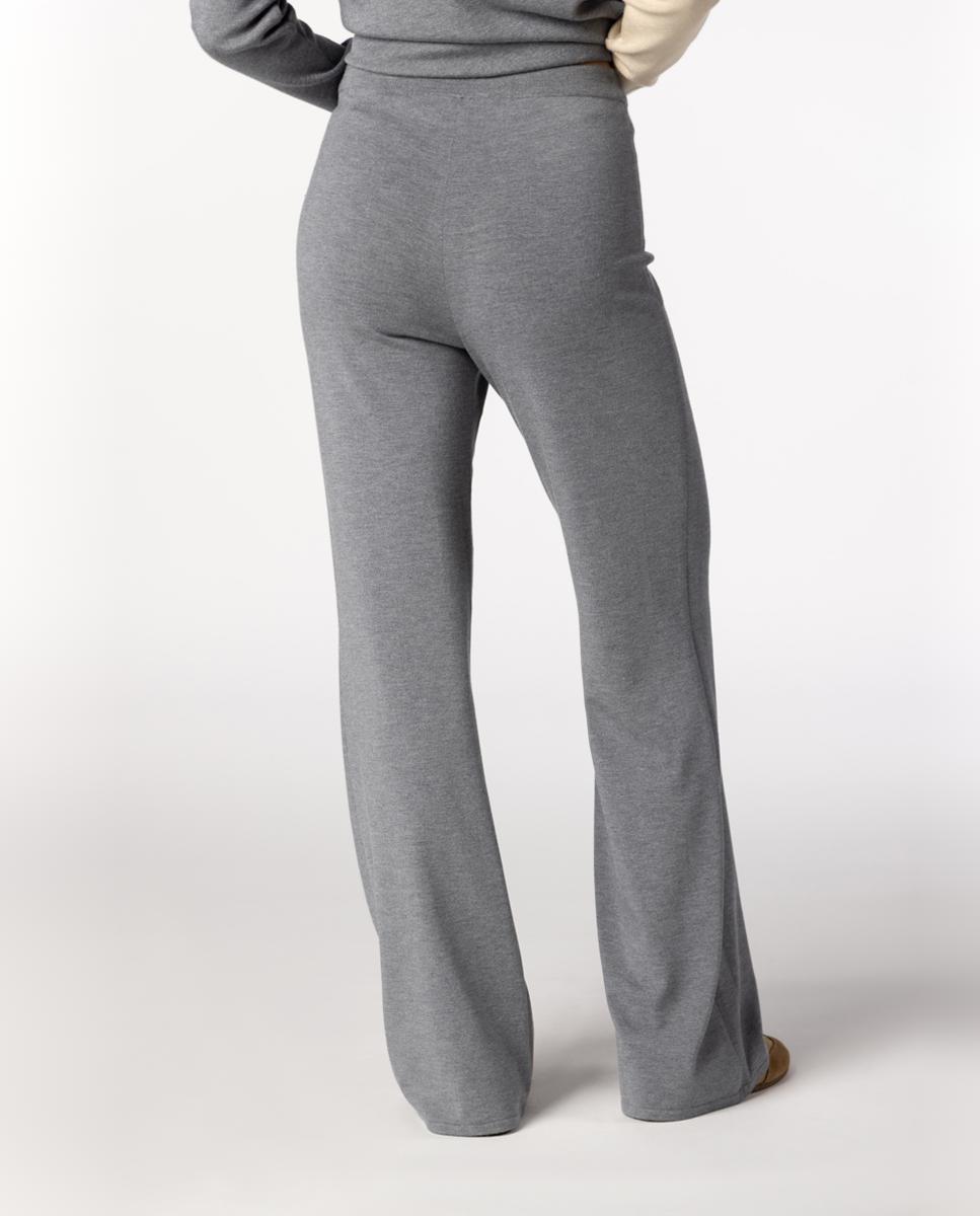 Calças de Ponto Liso para Mulher Cinzento-2