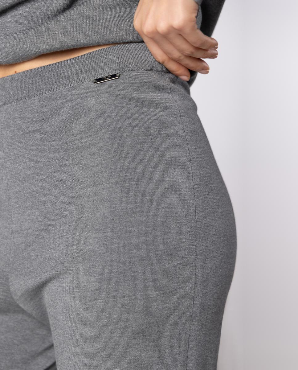 Calças de Ponto Liso para Mulher Cinzento-4