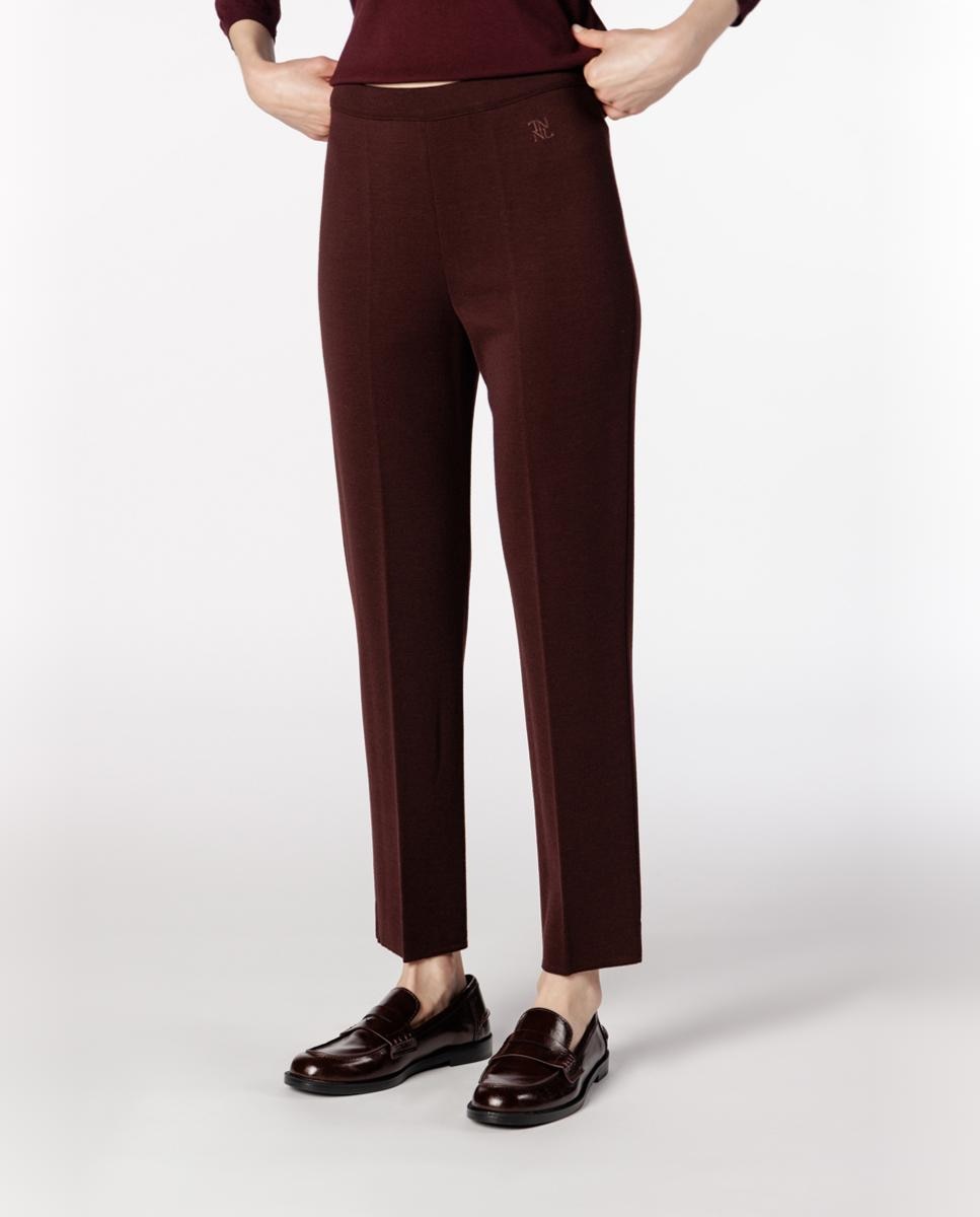 Imagen 0 de Pantalón de mujer de punto tobillero. Granate