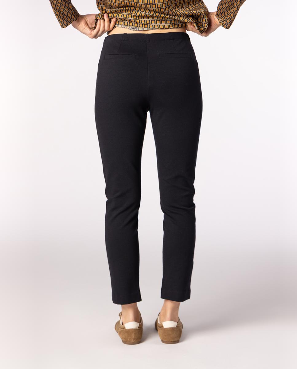 Calças Skinny de Mulher com Nervo Marcado Preto-2