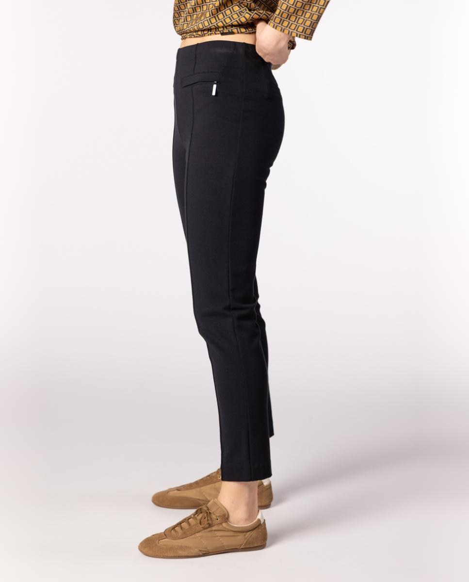 Calças Skinny de Mulher com Nervo Marcado Preto-3
