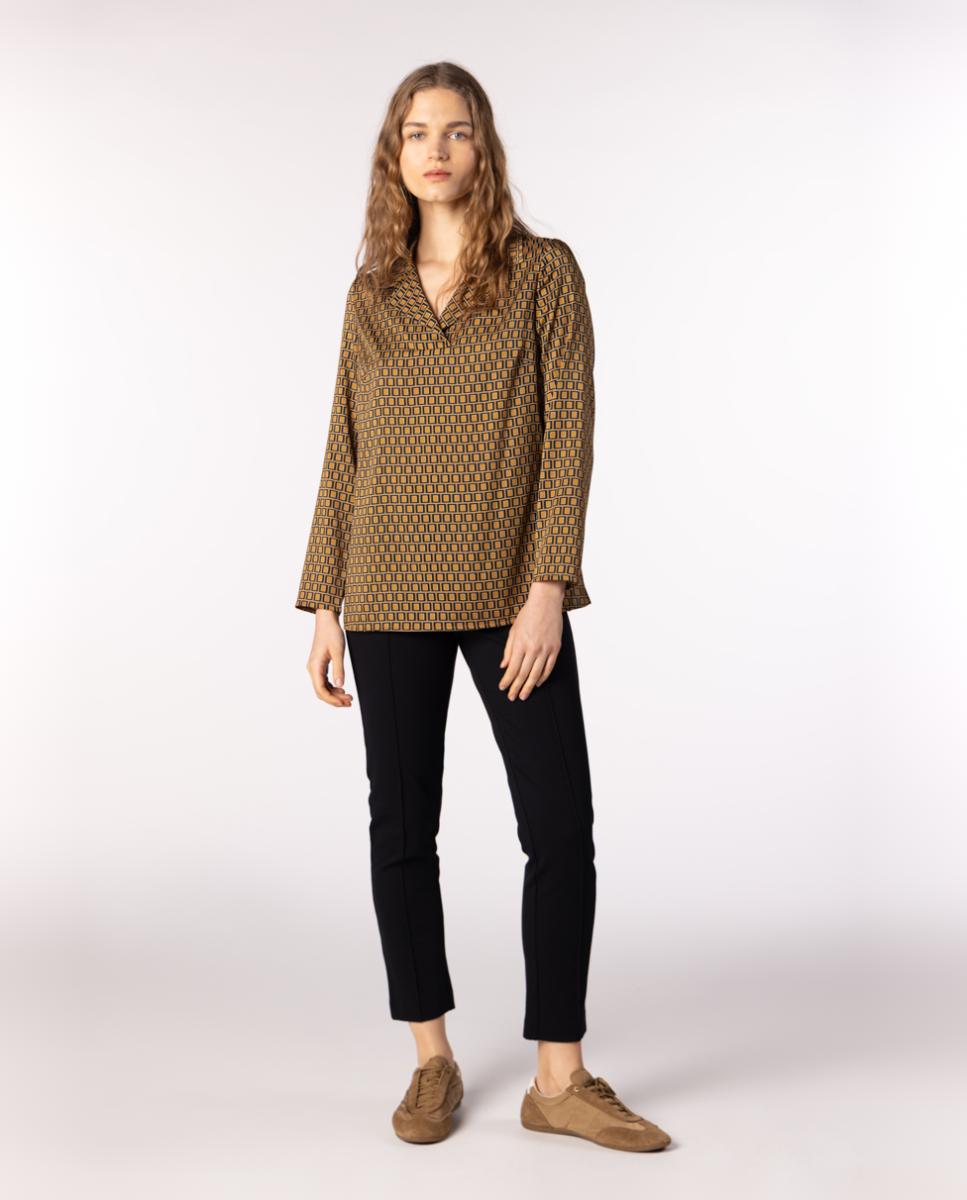 Calças Skinny de Mulher com Nervo Marcado Preto-4