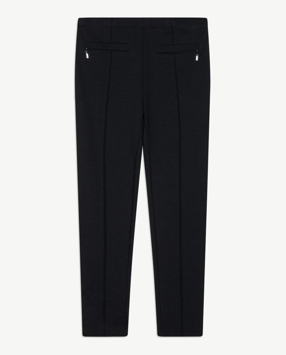 Calças Skinny de Mulher com Nervo Marcado Preto-5