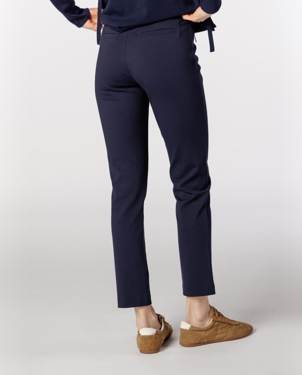 Calças Skinny de Mulher com Nervo Marcado Azul-marinho-2