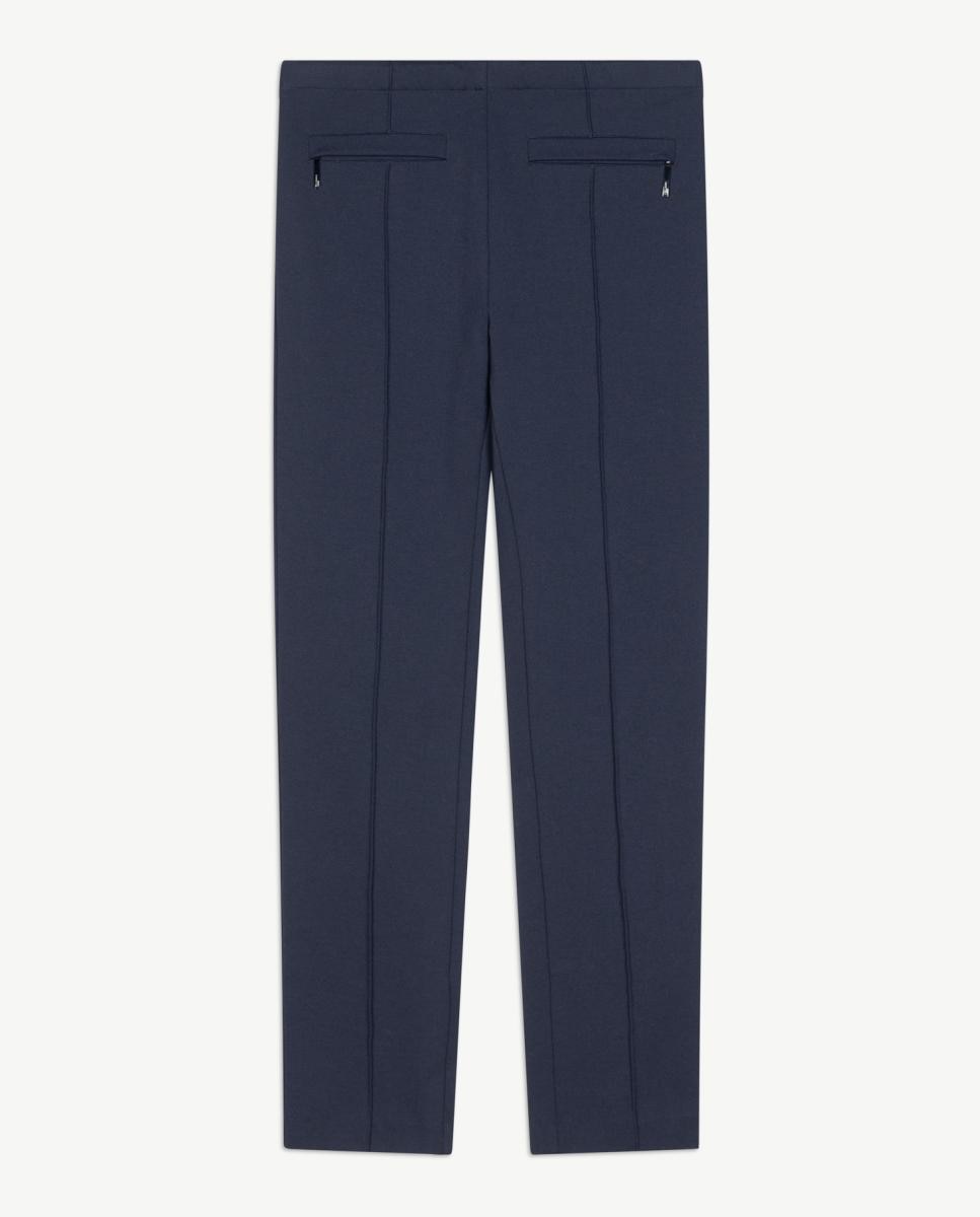Calças Skinny de Mulher com Nervo Marcado Azul-marinho-5