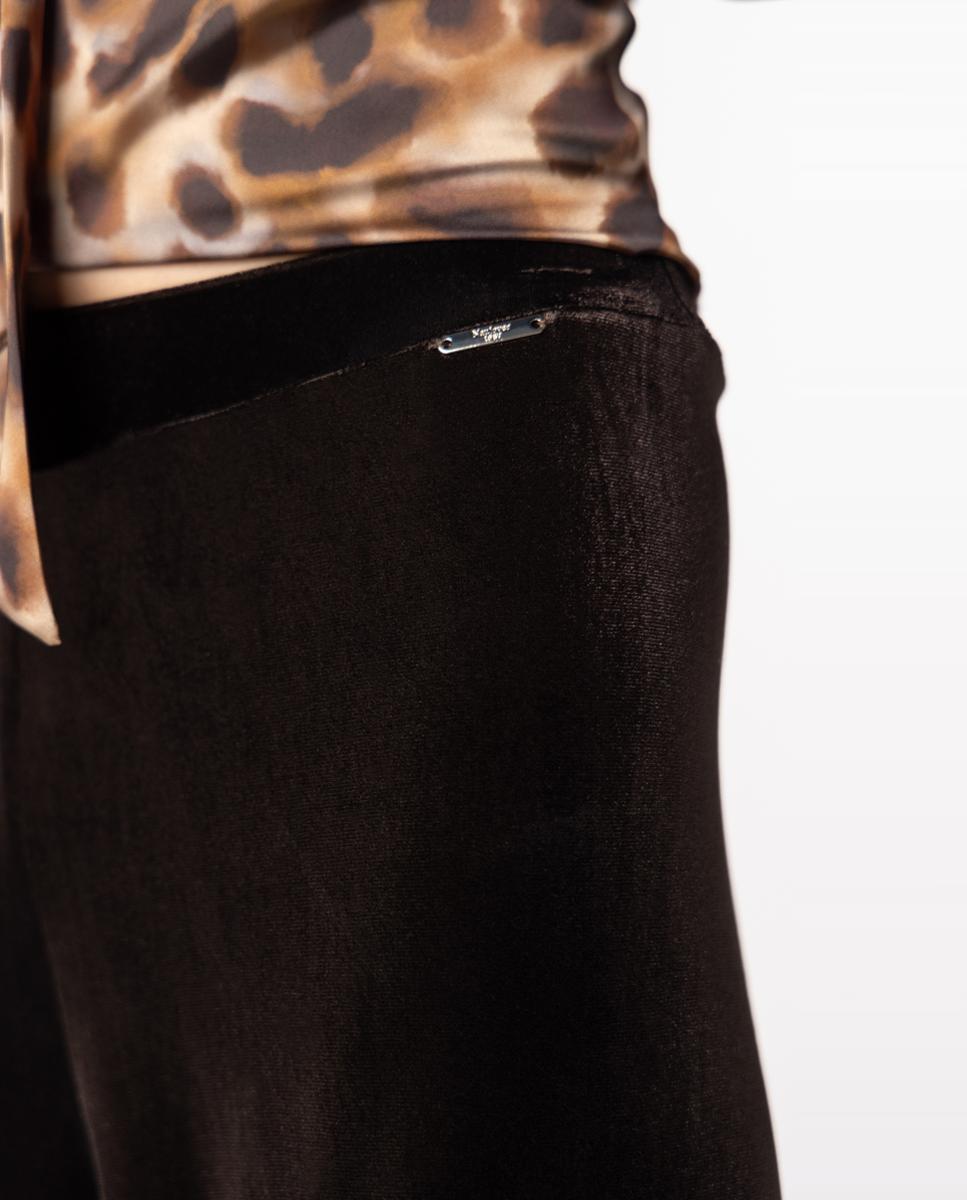 Pantalón de mujer de terciopelo acampanado - Naulover - Marrón oscuro Marrón oscuro-3