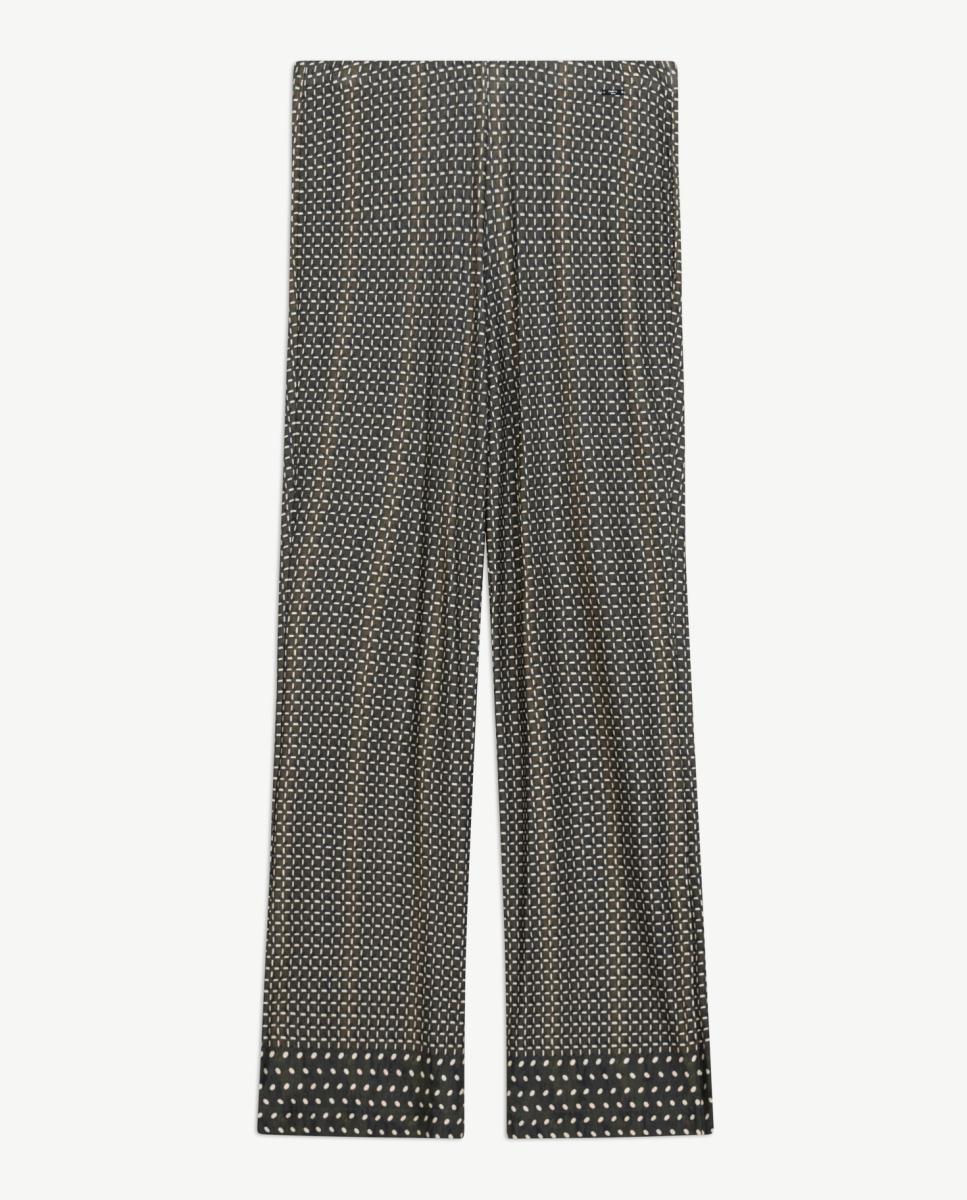 Calças com Estampado Geométrico para Mulher Verde-escuro-5