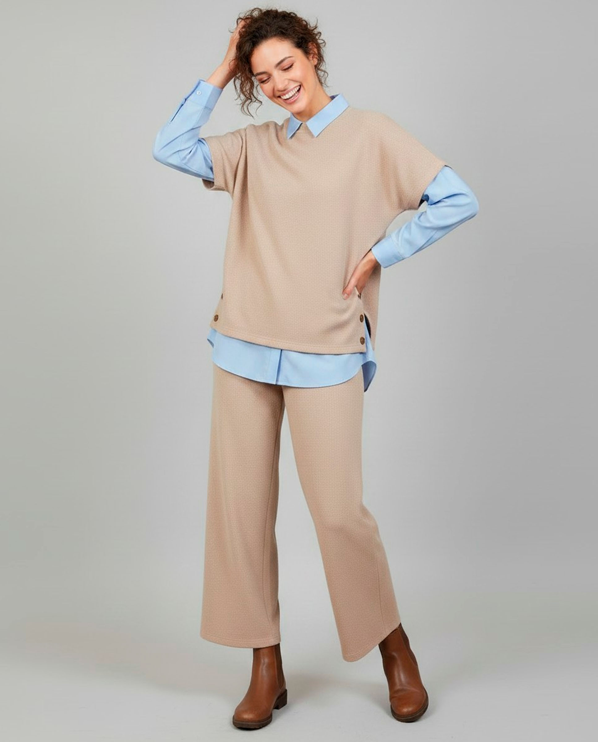 Imagen 0 de Pantalón de mujer liso Beige
