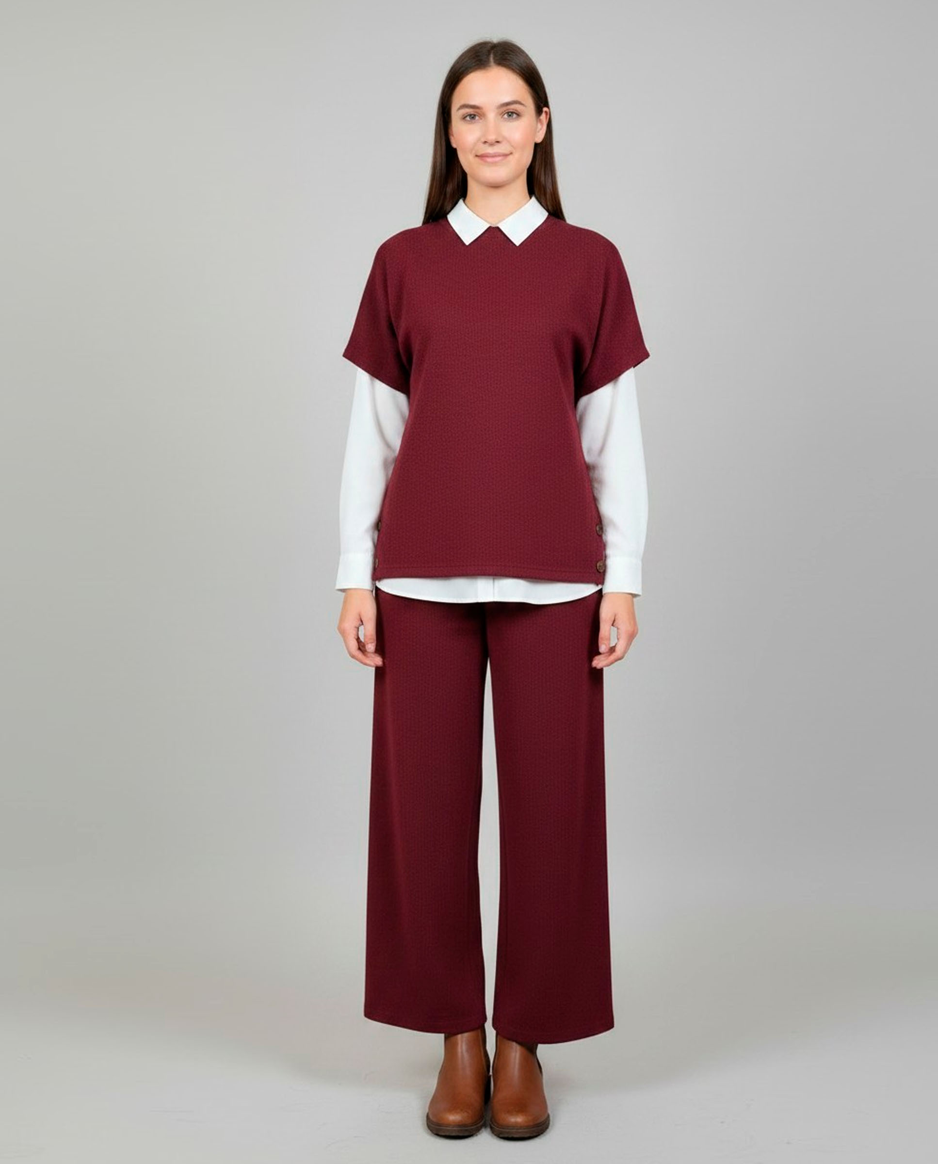 Pantalón de mujer liso - Zermatt - Granate Granate-1
