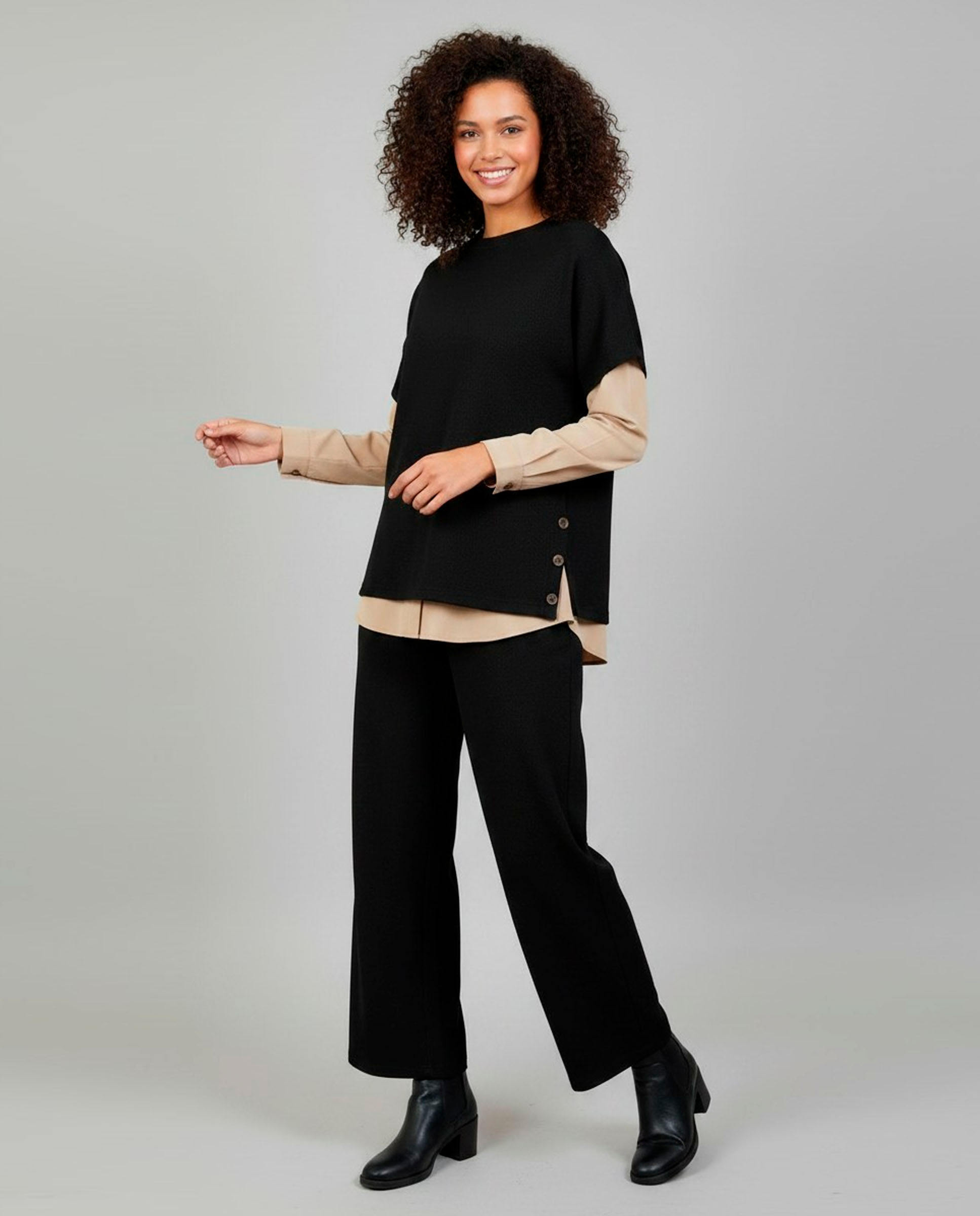 Pantalón de mujer liso - Zermatt - Negro Negro-1