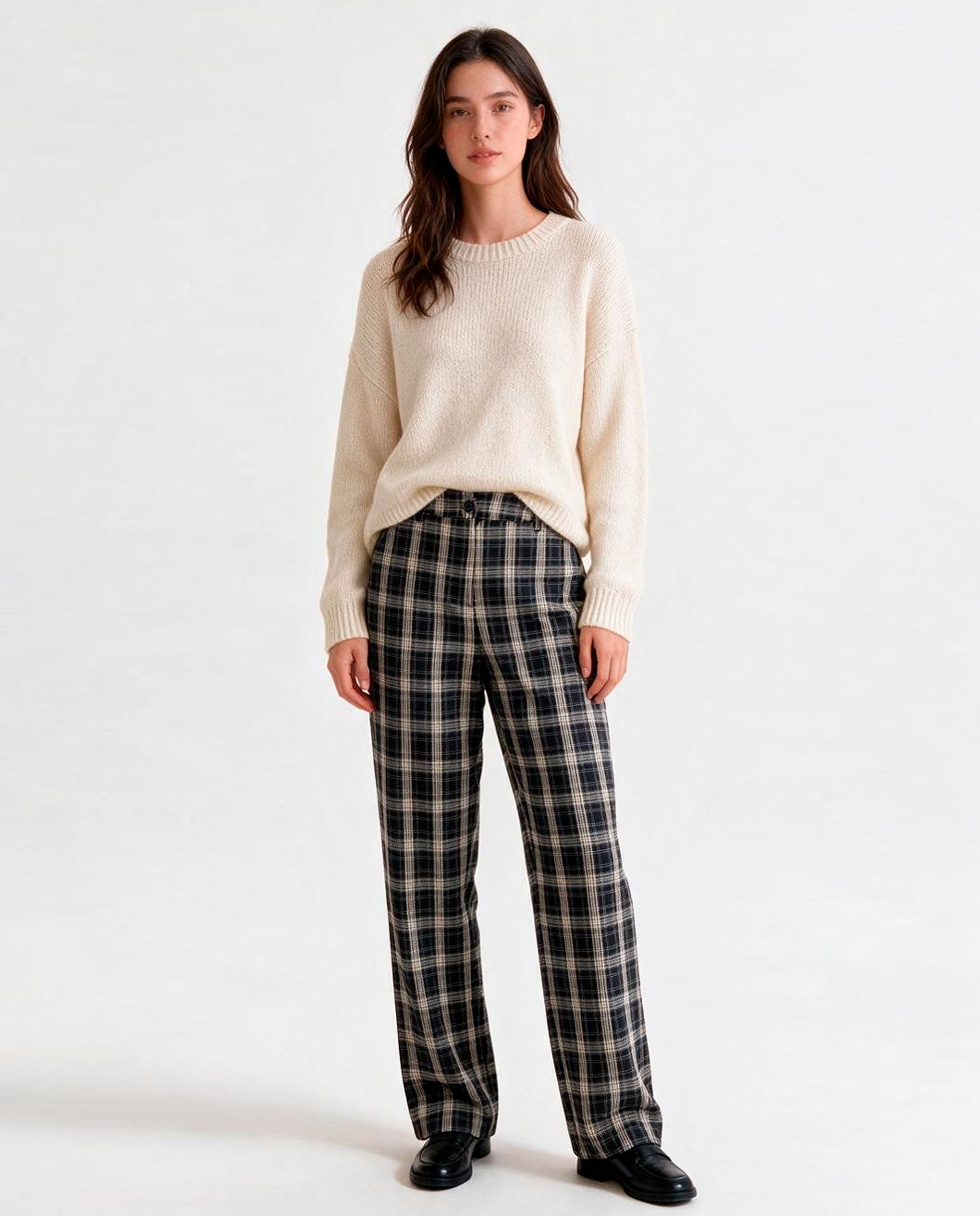 Imagen 0 de Pantalón de mujer cuadros Azul