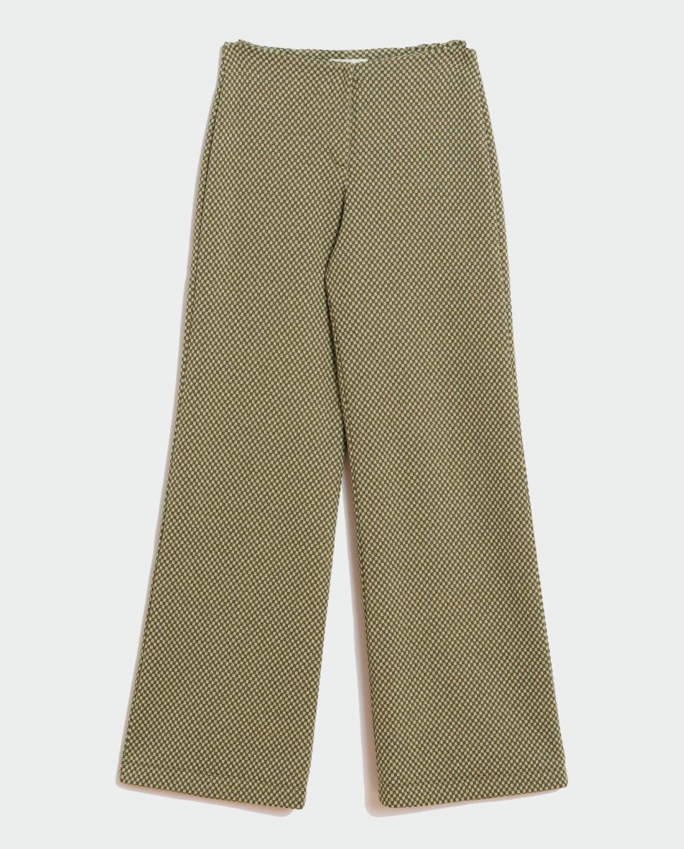 Pantalón de mujer tiro alto doble tela - Indi & Cold - Verde militar Verde militar-4