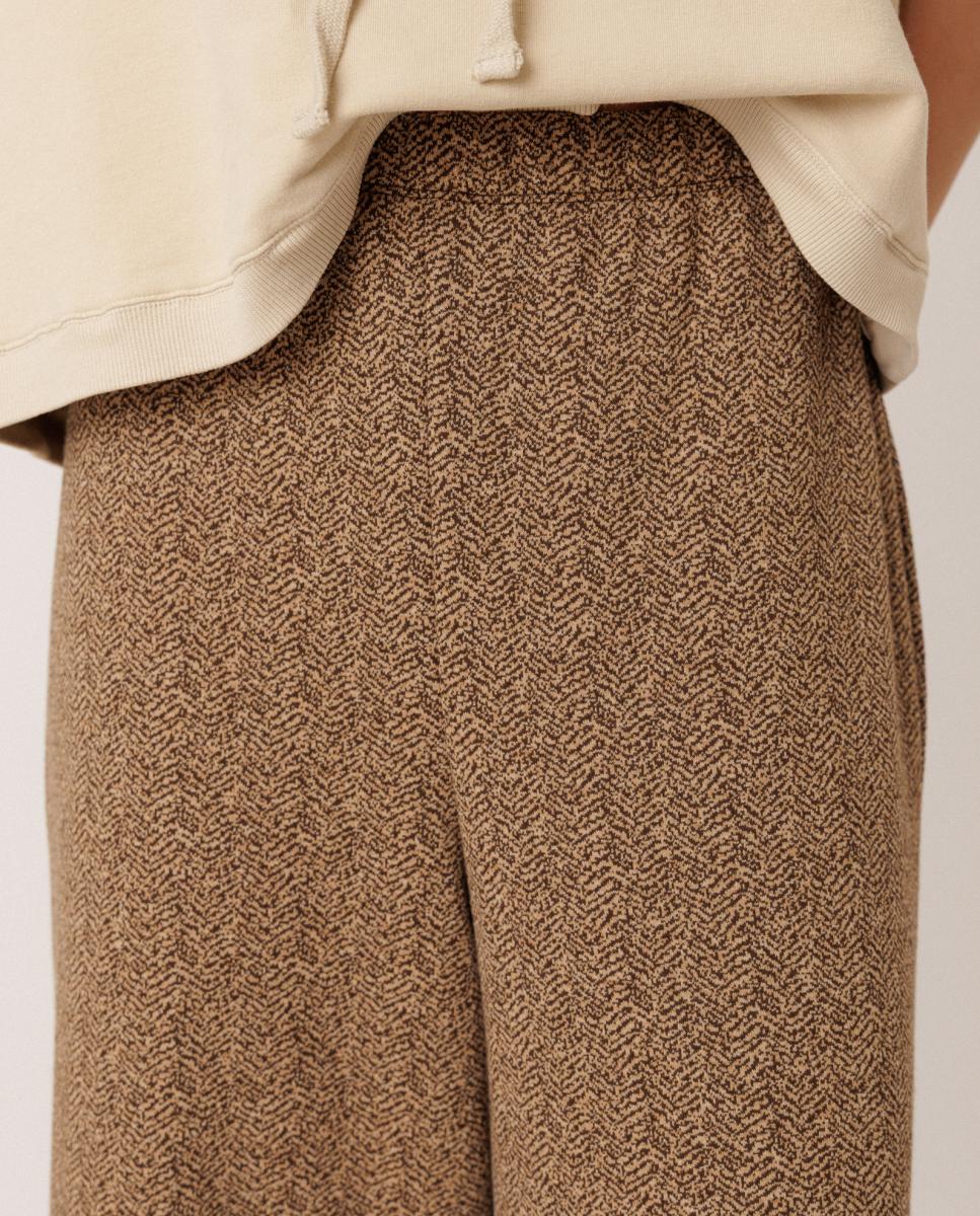 Pantalón de mujer culotte doble tela - Indi & Cold - Marrón oscuro Marrón oscuro-2
