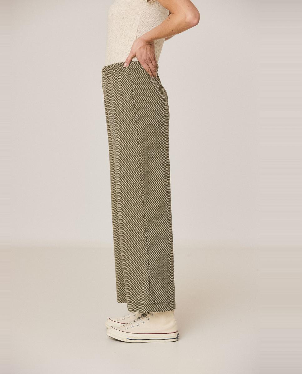 Pantalón de mujer culotte doble tela - Indi & Cold - Verde militar Verde militar-2