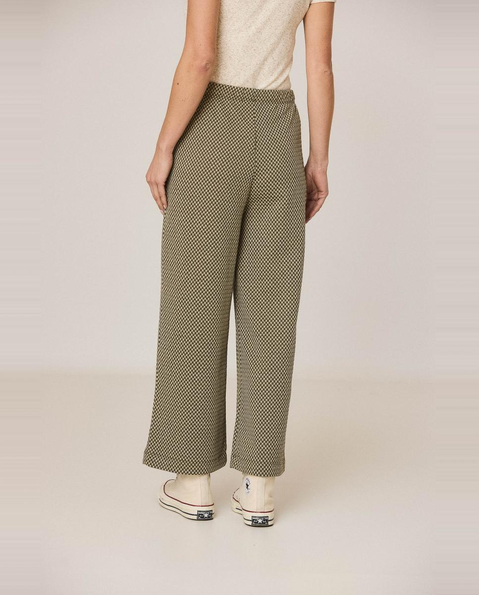 Pantalón de mujer culotte doble tela - Indi & Cold - Verde militar Verde militar-3