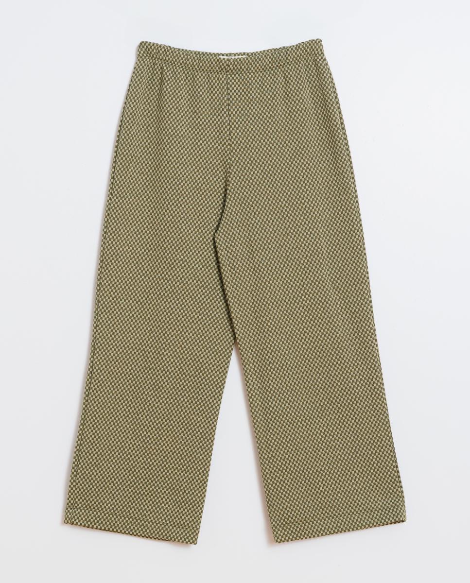 Pantalón de mujer culotte doble tela - Indi & Cold - Verde militar Verde militar-4