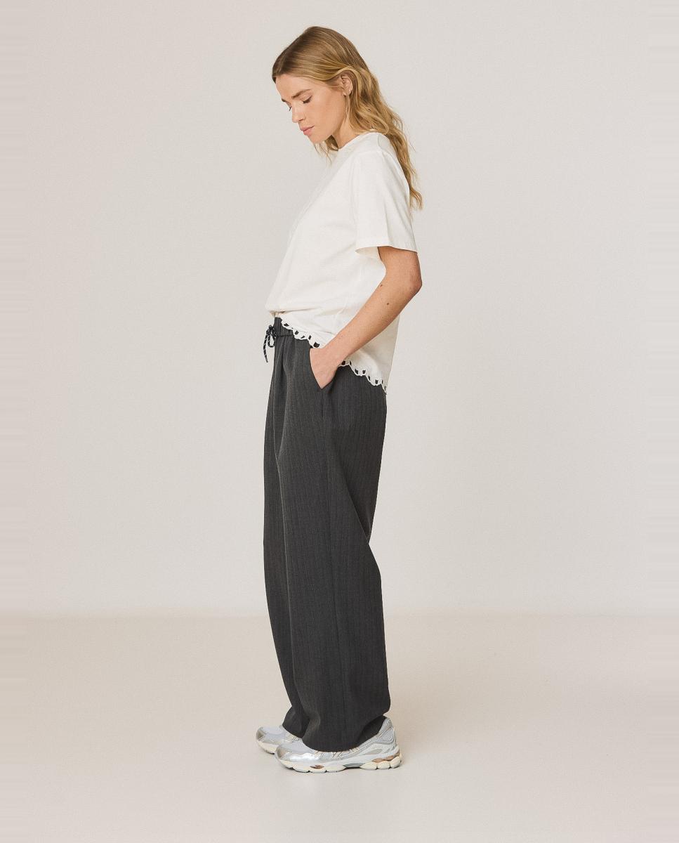 Imagen 0 de Pantalón de mujer largo cinturilla con goma Gris oscuro