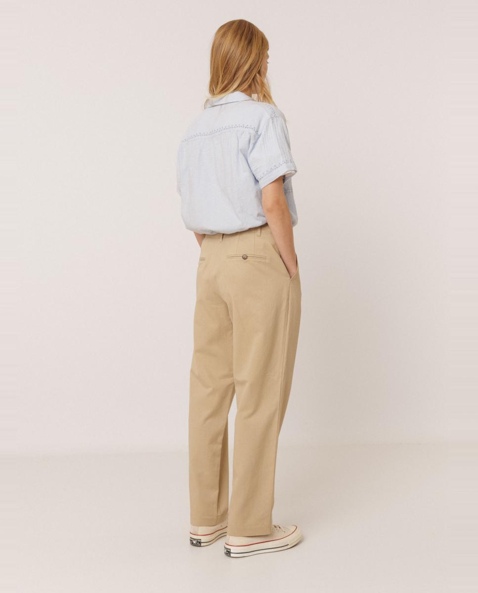Pantalón de mujer largo chino lucas - Indi & Cold - Beige Beige-3