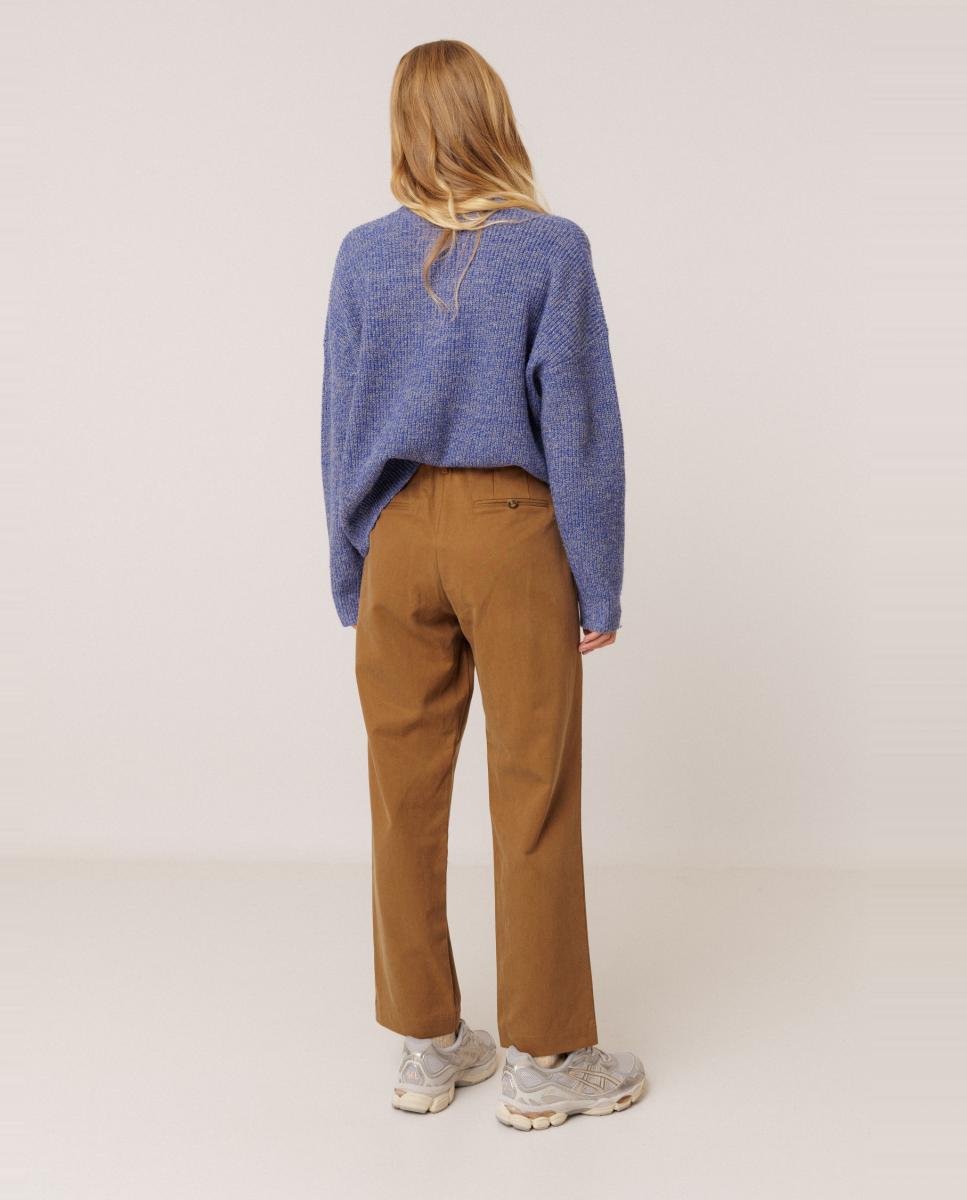 Pantalón de mujer largo chino lucas - Indi & Cold - Camel Camel-3