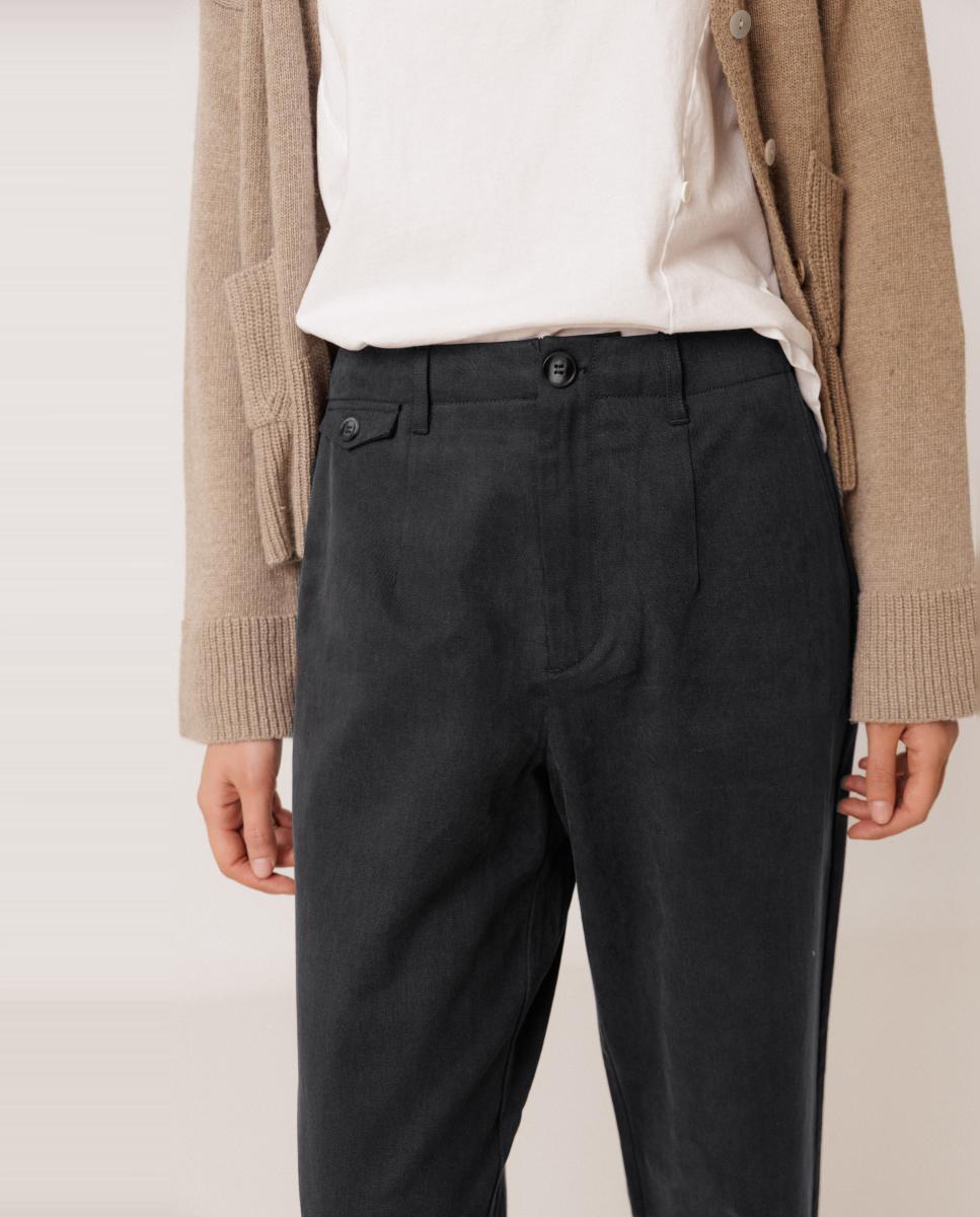 Pantalón de mujer largo chino lucas - Indi & Cold - Azul marino Azul marino-2